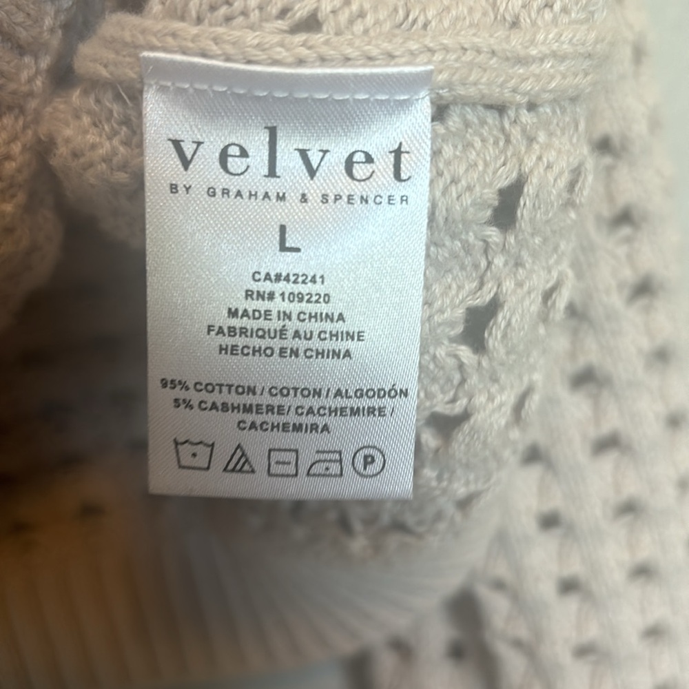 Sammie Mesh Knit Crew Neck Sweater in Dune size Large he - Picture 6 of 12